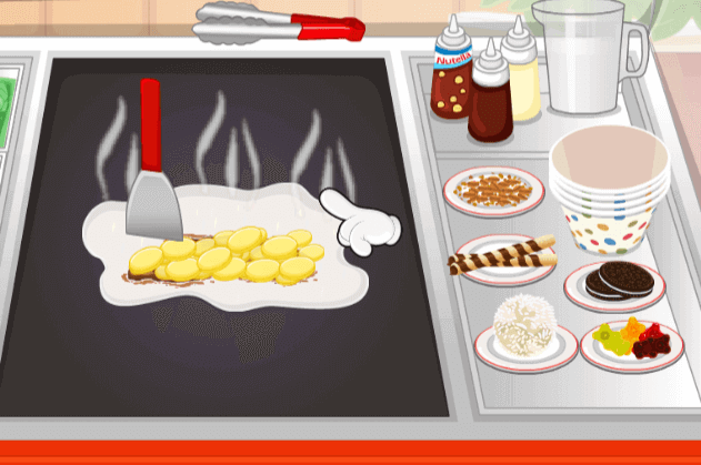 game elsa làm kem cuộn
